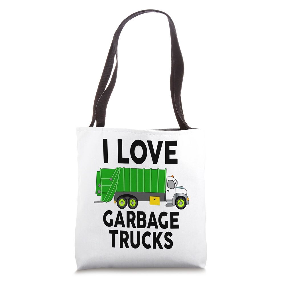 I Love Garbage Truck Shirt Kids, Boy, Girl, Toddlers Tote Bag c: